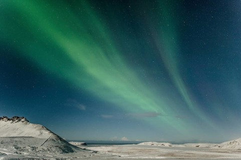 Northern Lights, Close to Vik, Ring Road, Mountains, Frost, Winter, Cold, Snow, Night, Iceland*