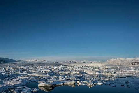 Jökulsarlon, icebergs, glacial lake, Vatnajökull glacier, winter, snow, Iceland* Jökulsarlon,