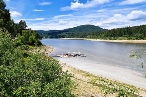 Schwarzenbach (German: Schwarzenbachtal) reservoir in Forbach in the Northern Black Forest in