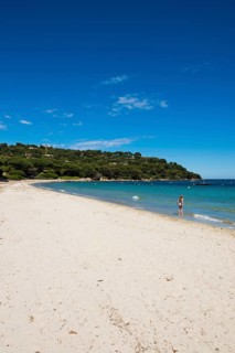 Sandy beach beach, Plage de Tahiti, Saint Tropez, Var, French Riviera, Provence-Alpes-Cote d'Azur,