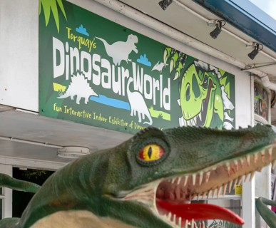 Dinosaur World tourist attraction, Victoria Parade, Torquay, Devon, England, UK