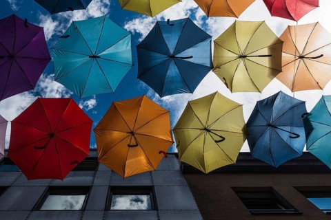 Coloured umbrellas, Interlaken, Bern, Switzerland