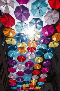Coloured umbrellas, Interlaken, Bern, Switzerland