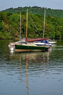 Boats on Windermere Lake, Fell Foot Park, Lake District, Cumbria, England, United Kingdom