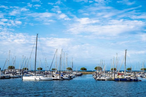 Marina and Beach in Arcachon, Gironde, France