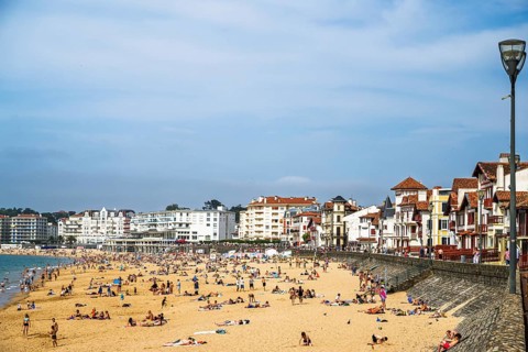 Beach and seaside in Saint-Jean-de-Luz, Nouvelle-Aquitaine, Pyrenees-Atlantiques, France
