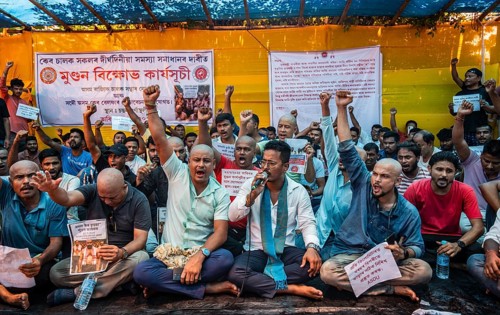 Drivers affiliated with Ola, Uber, and Rapido, under the banner of the Assam State Drivers' Union