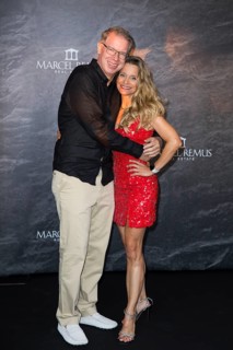 Frank Thelen with his woman Nathalie Thelen-Sattler at the Remus Lifestyle Night on the roof