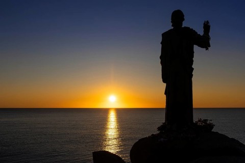The sun rises on the Costa Rei, a stretch of coastline on the Italian Mediterranean island of