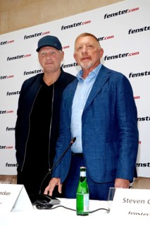 Stefan Effenberg and Boris Becker at the press conference to mark the presentation of the new TV