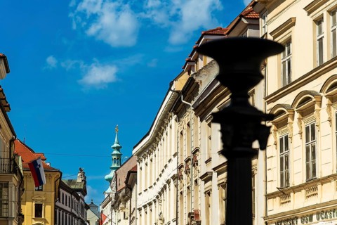 St Michael's Gate and Old Town in Bratislava, Slovakia