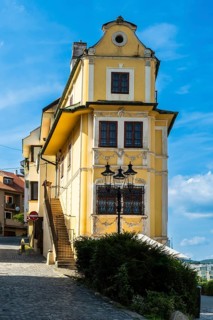 An alley in the old town centre at the entrance to Bratislava Castle, Slovakia