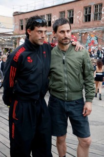 Aaron Altaras and Clemens Schick at the premiere of their film Rave On on the grounds of the RSO