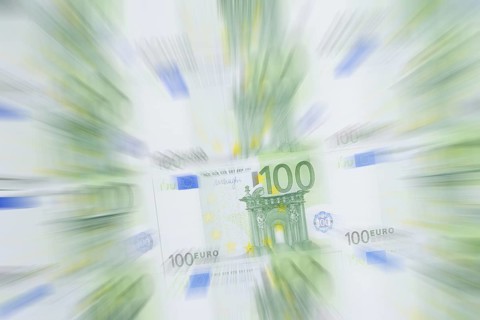 100 euro banknotes, 100 Euro, zoom effect