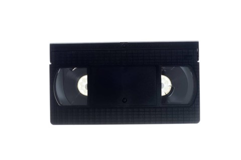 VHS cassette, video cassette on white background
