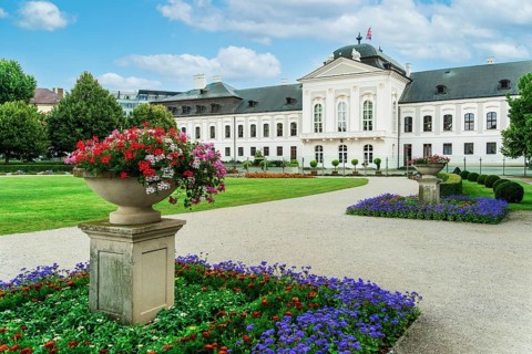 North side with baroque garden of Grassalkovich Palace, Presidential Palace, seat of the President