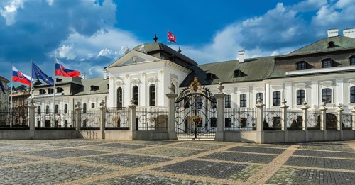 South side of Grassalkovich Palace, Presidential Palace, seat of the President of the Slovak