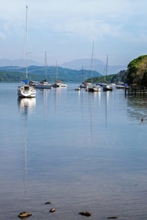 Boats on Windermere Lake, Fell Foot Park, Lake District, Cumbria, England, United Kingdom