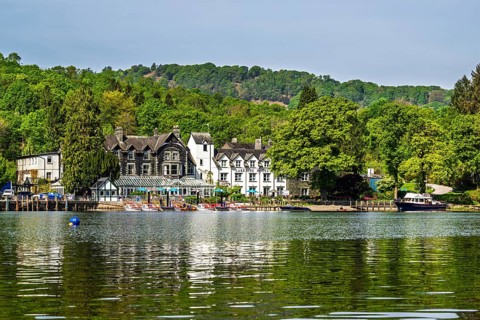 Boats on Windermere Lake, Fell Foot Park, Lake District, Cumbria, England, United Kingdom