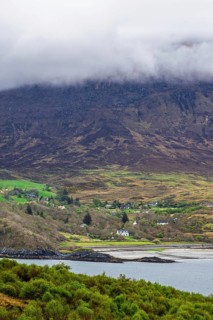 Farms over Loch Slapin, Isle of Skye, Scotland, UK