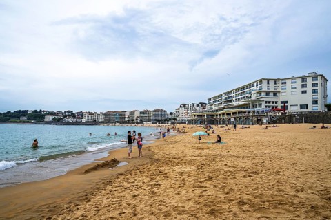 Beach and seaside in Saint-Jean-de-Luz, Nouvelle-Aquitaine, Pyrenees-Atlantiques, France