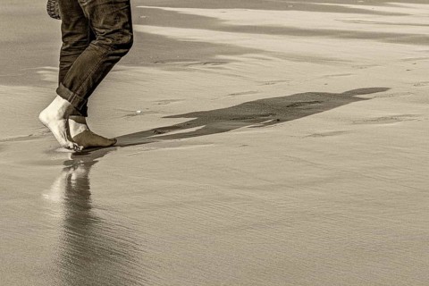 Beach walk by the sea, Wenningstedt-Braderup, North Sea, Schleswig-Holstein