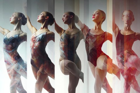 Collage of ballet dancers. Concept of art movement and entertainment, AI generated
