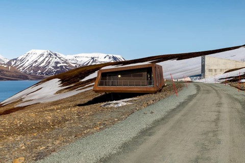 Svalbard Global Seed Vault, Snow Mountain, Longyearbyen Fjord, Spitsbergen, Svalbard