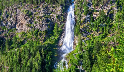 Stuiben Waterfall, Umhausen, Ötztal, Ötztal Alps, Tyrol, Austria