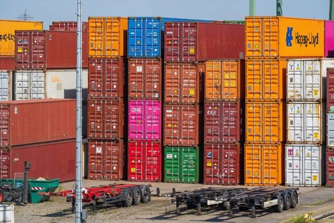 Container terminal, harbour, Dortmund, Ruhr area, North Rhine-Westphalia, Germany