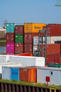 Container Terminal, CTD, canal, harbour, Dortmund, Ruhr area, North Rhine-Westphalia, Germany