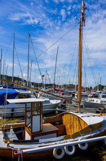 Maritime ambience with marina full of boats in Henan on Orust, Bohuslän, Västra Götalands län,