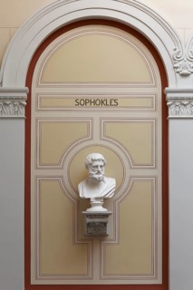 Sophocles, ancient Greek poet, bust in the stairwell, main building of the University of Rostock,