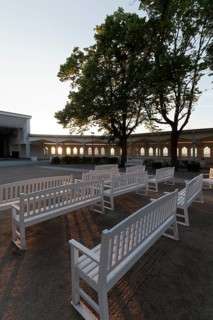 Concert Garden Kühlungsborn-West, architecture in the style of 1928, evening light, Baltic resort