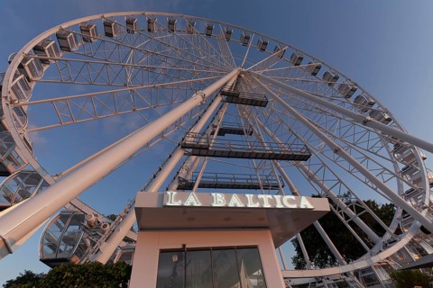 Ferris wheel La Baltica on the beach promenade, evening light, Baltic resort Kühlungsborn, Baltic