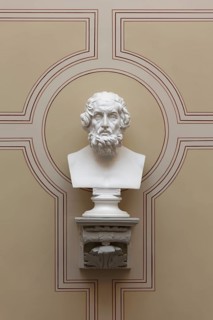 Homer, ancient Greek poet, bust in the stairwell, main building of the University of Rostock,