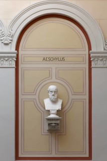 Aeschylus, ancient Greek poet, bust in the staircase, main building of the University of Rostock,