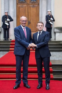 Friedrich Merz (CDU, Federal Chancellor) and Emmanuel Macron (President of the French Republic)