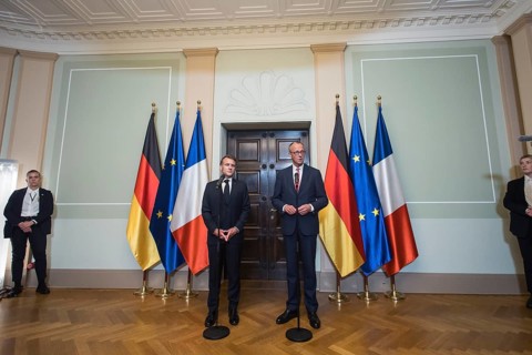 Friedrich Merz (CDU, Federal Chancellor) and Emmanuel Macron (President of the French Republic) at
