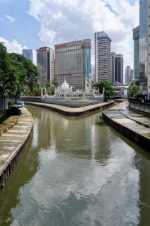 Skyscrapers along the River of Life, the rejuvenated waterfront of Klang River, Kuala Lumpur,