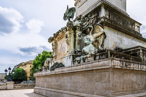 Fontaine du Char du Triomphe de la Concorde, Place des Quinconces, Bordeaux, Gironde,