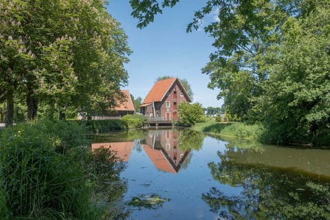 Düstermühle on the river Dinkel, watermill, Legden, district of Wehr, Münsterland, North