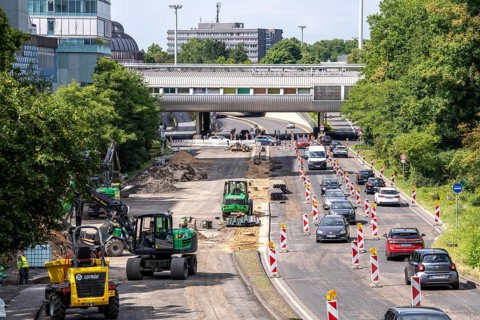 Rehabilitation of the B8, Europaring, in the city centre of Leverkusen, major infrastructure