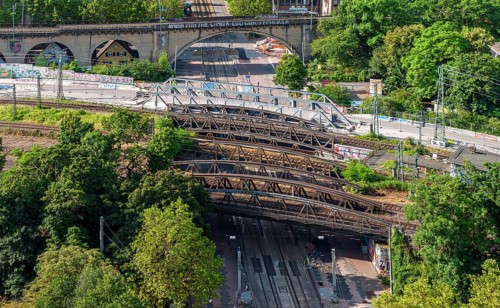 Railway bridges at Stuttgart North Station. More than 1000 Deutsche Bahn AG bridges need to be