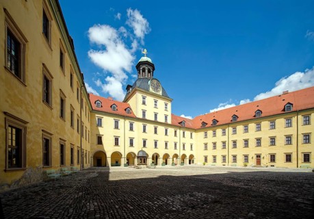 Inner courtyard, Museum Zeitzer Schloss Moritzburg, early baroque style, Zeitz, Saxony-Anhalt,
