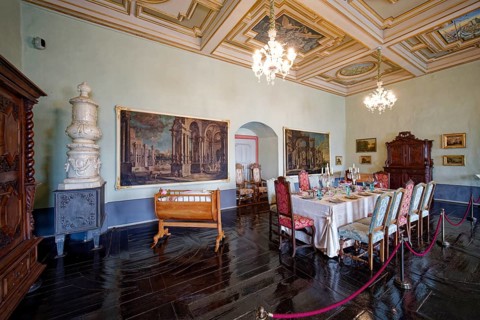 Duke's dining room, Zeitz Moritzburg Castle Museum, early baroque style, interior view, Zeitz,