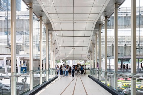 Glass façade transfer, Bangkok, Thailand