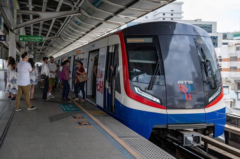 BTS Skytrain stop, Bangkok, Thailand