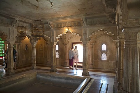 Room with arcades in the City Palace Museum, City Palace or City Palace, Udaipur, Rajasthan, India