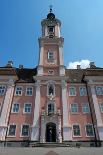 Main façade of the baroque pilgrimage church Birnau, built between 1746 and 1749, Birnau-Maurach 5,